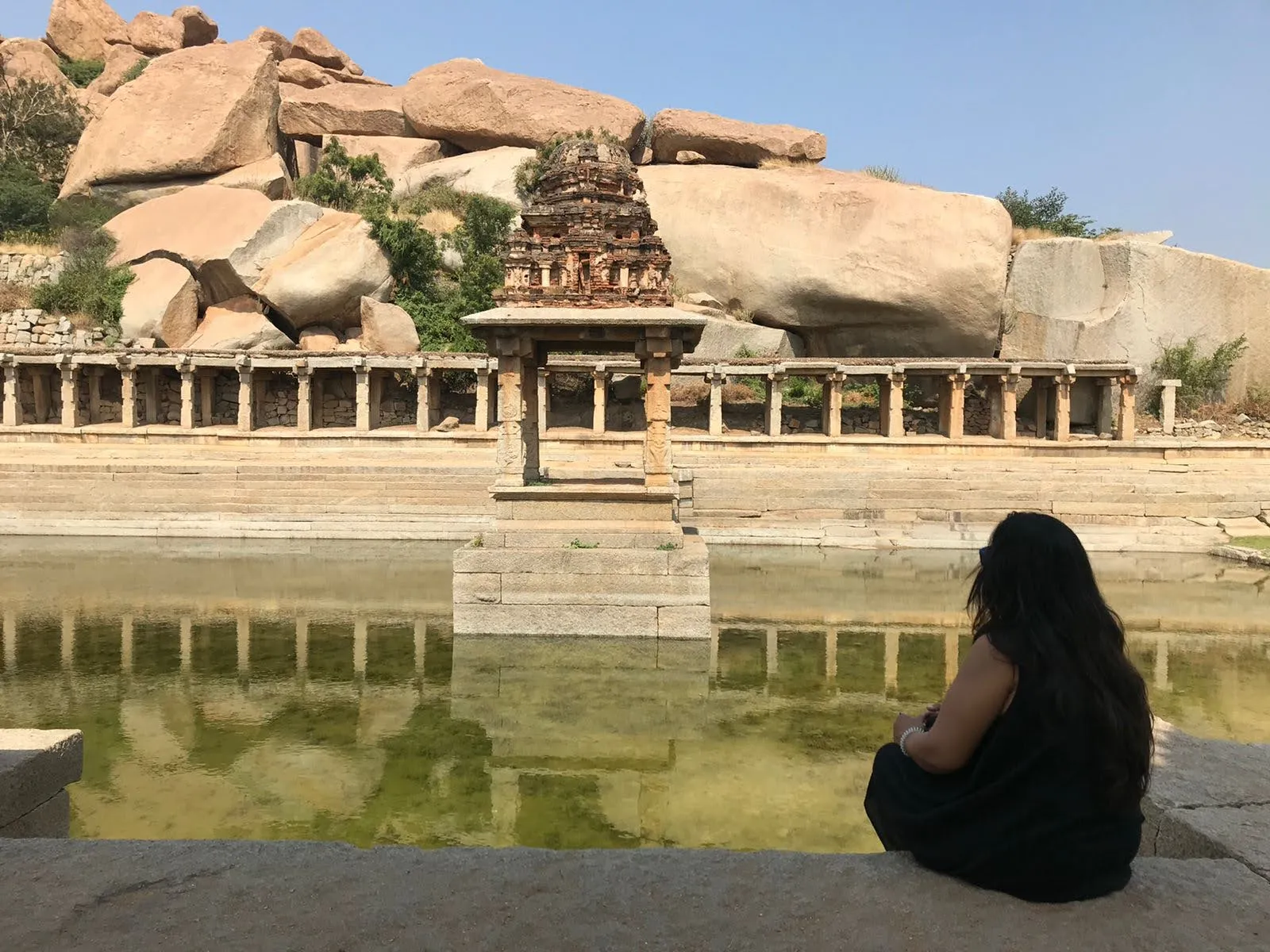 Pushkarani an ancient water reservoir at Hampi